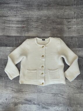 Talbots Textured Crewneck Cardigan